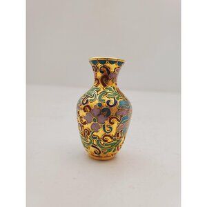 Vintage Miniature Cloisonne Enamel Bud Vase / Small Cloisonne Vase / Asian